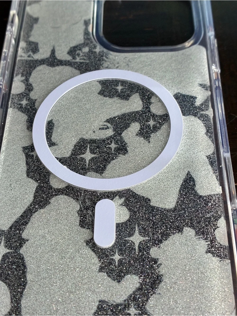 iPhone 16 Pro Max Red Hat Bear Glitter Phone Case -